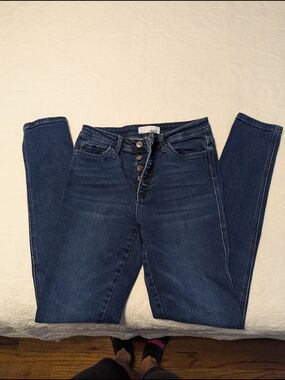 VERVET BY FLYING MONKEY Dark Blue High-Rise Ankle Jeans